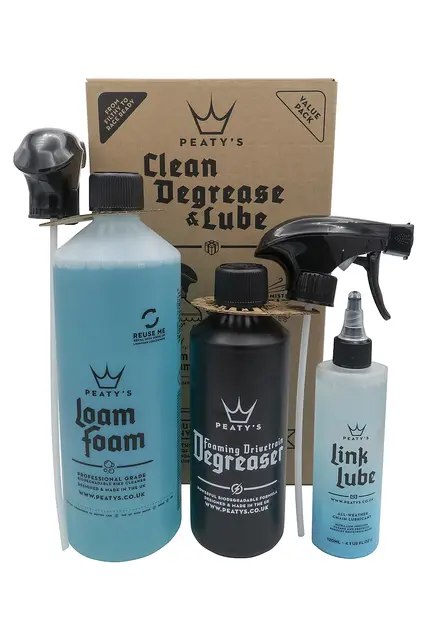 Peaty's Clean Degrease Lube Starter Pack Wash/Degrease/All Weather Lube 